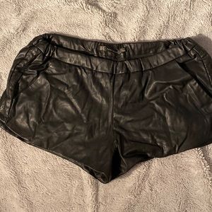 Short shorts. Pleather.